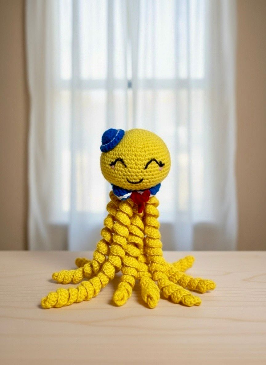 Pulpo de crochet hecho a mano
